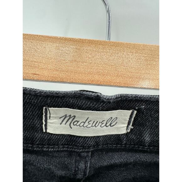Madewell Cali Demi Boot Black Raw Hem Cotton Blend Denim Jeans Women's Size 25 - Picture 5 of 9